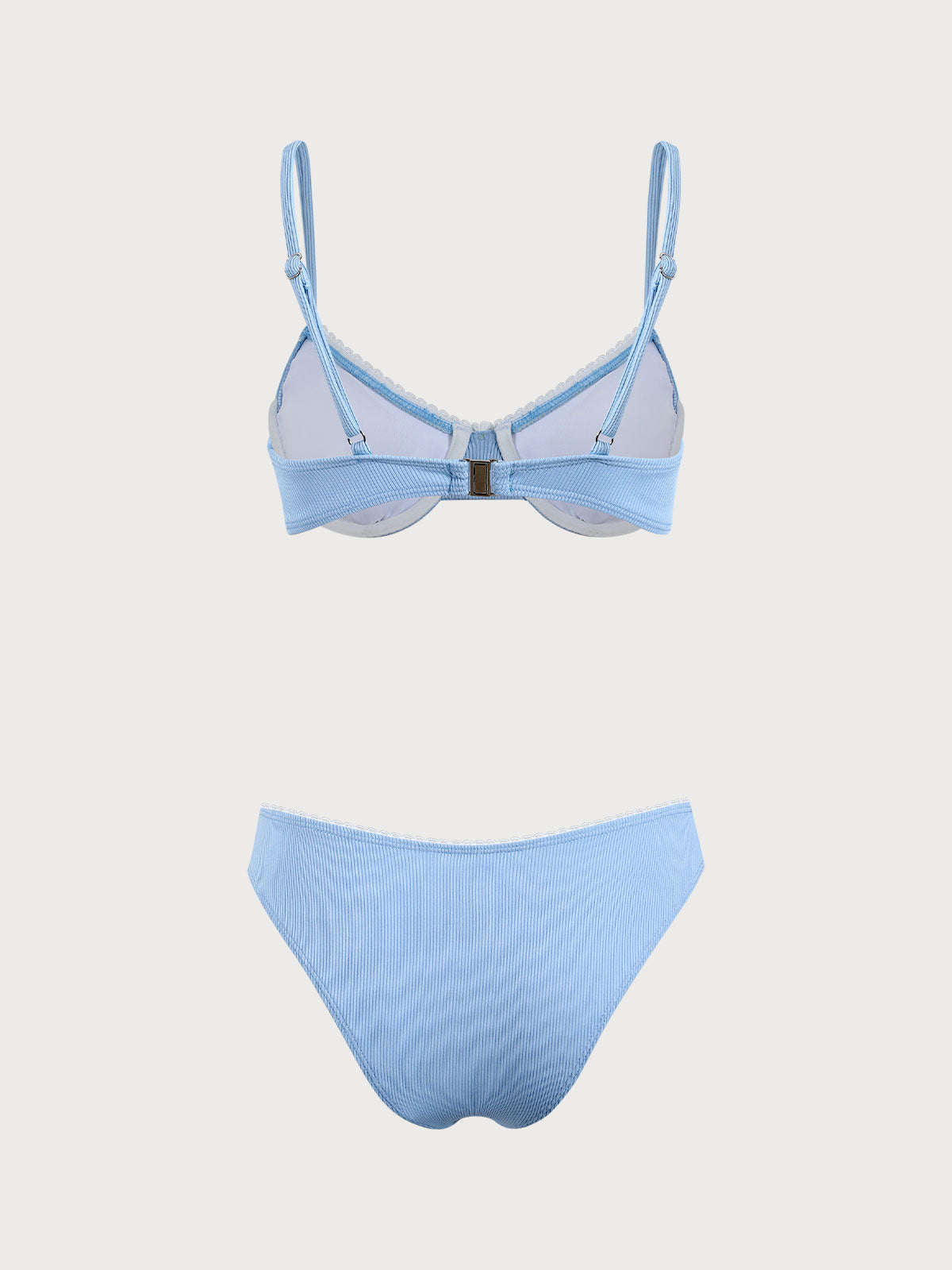 Light Blue Daisy Underwire Bikini Set