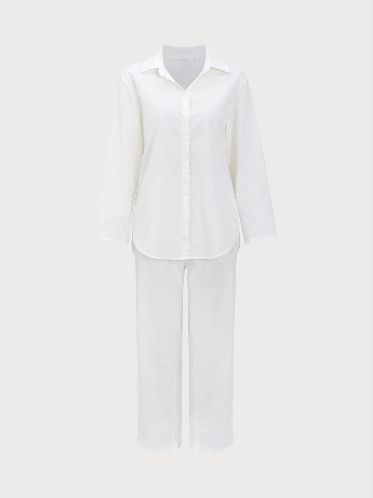 Pure Cotton Long Sleeve Shirt Blouse Suit