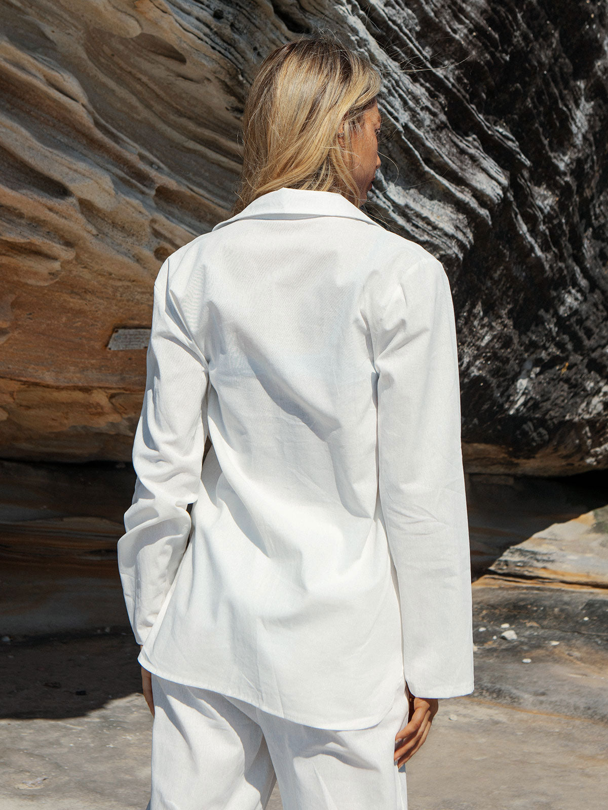 Pure Cotton Long Sleeve Shirt Blouse Suit