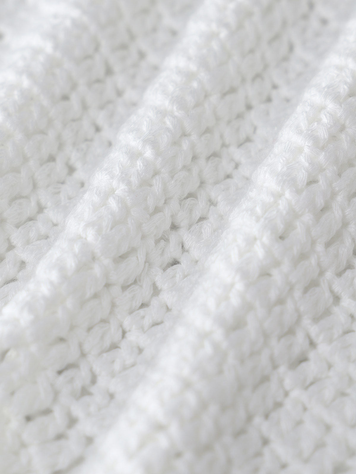 White Acrylic Knit Hollow Shorts