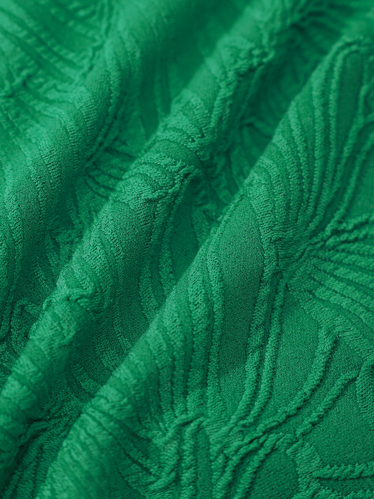 Green Textured Bandeau Bikini Set