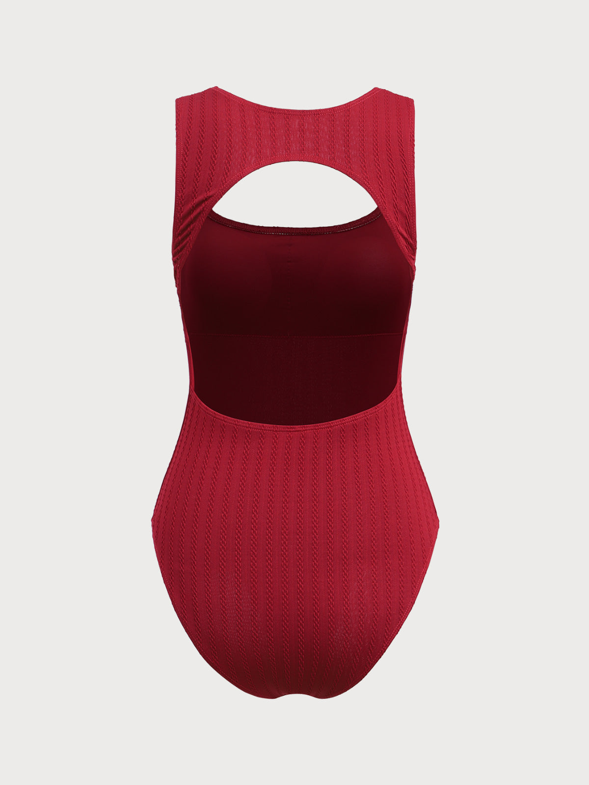 Wine Red Vintage Chain Embellished One-Piece Swimsuit
