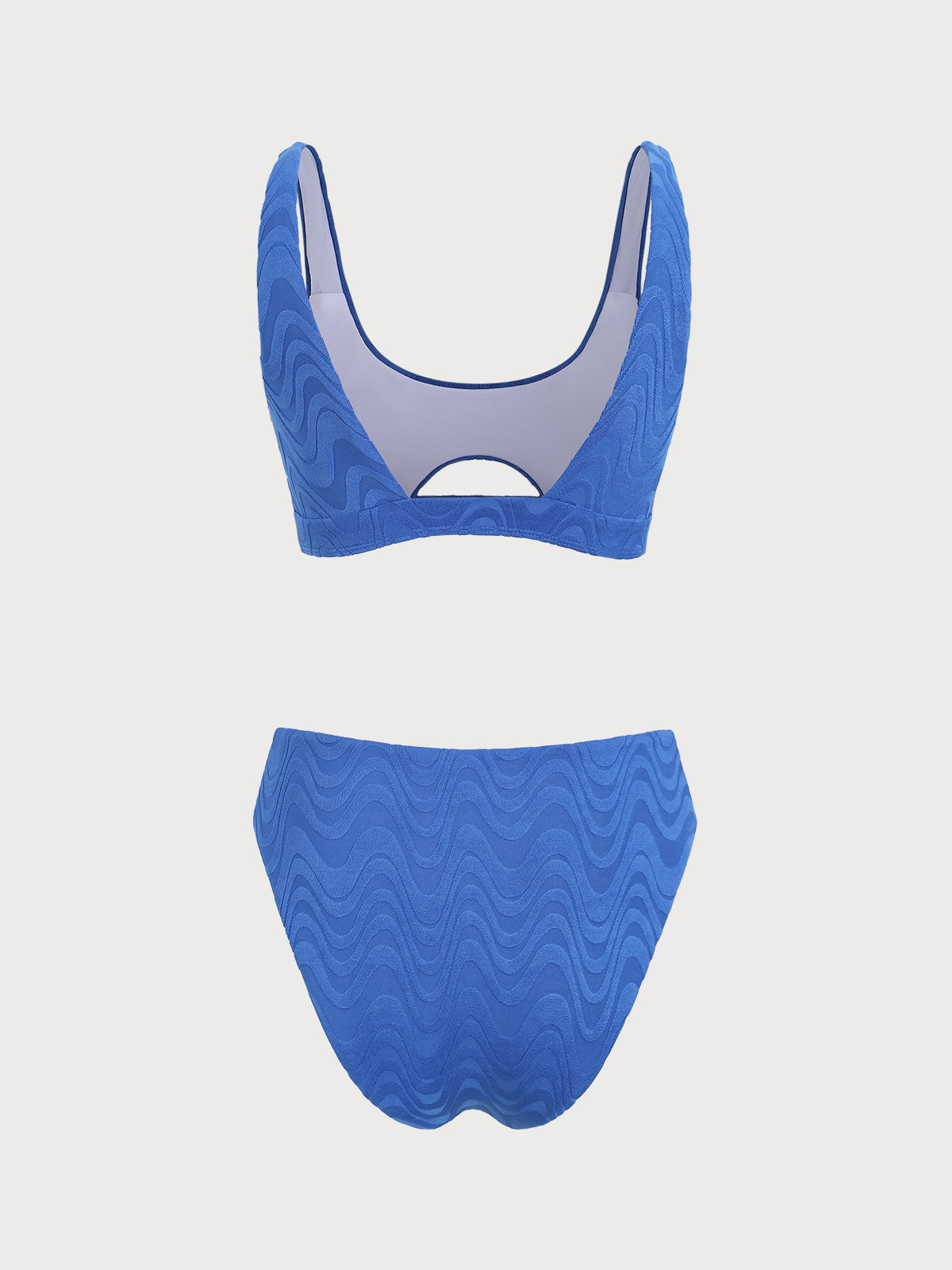 Blue Geometric Cutout Bikini Set