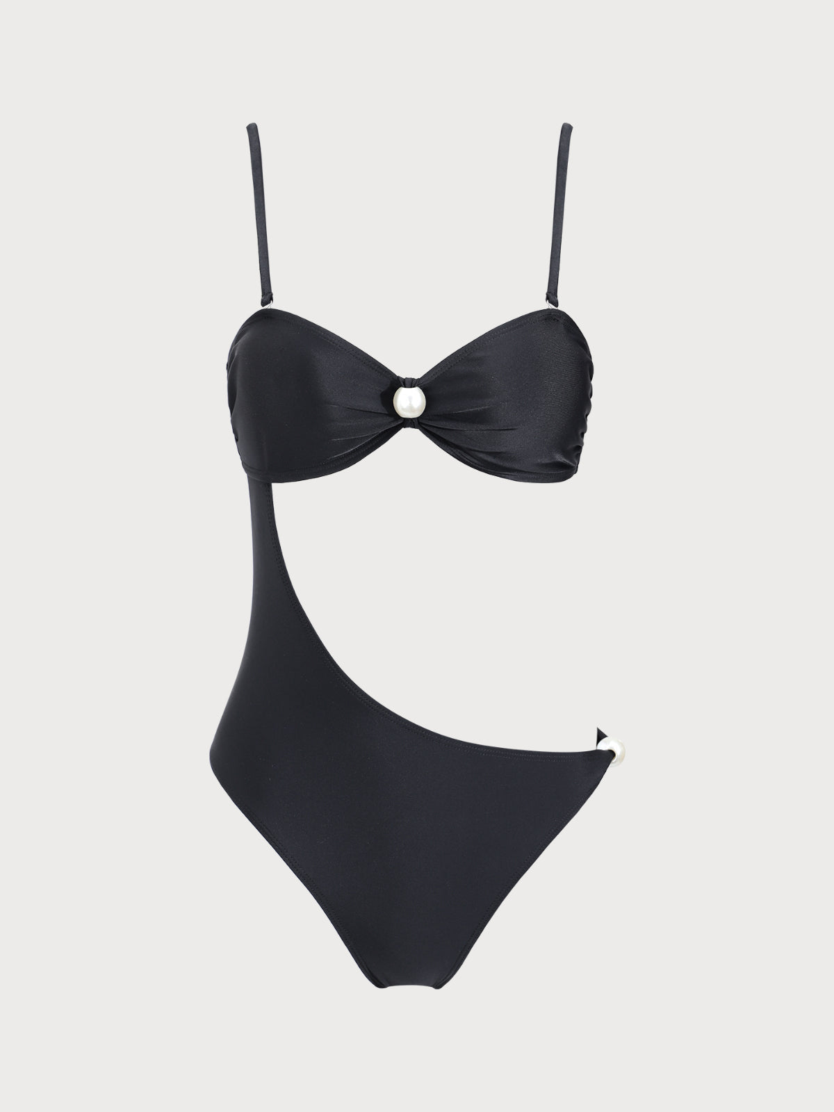 Black Pearl Embellished One-Piece Swimsuit