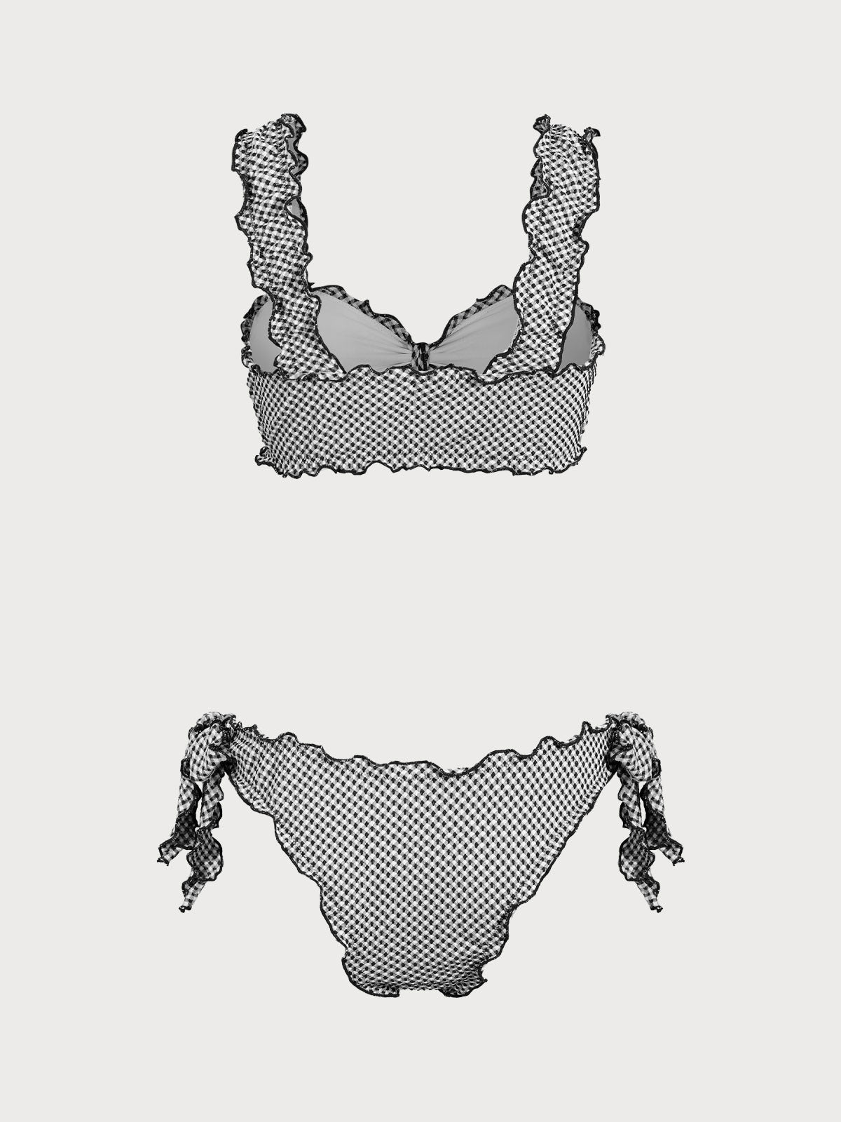 Blue Plaid Twist Bikini Set