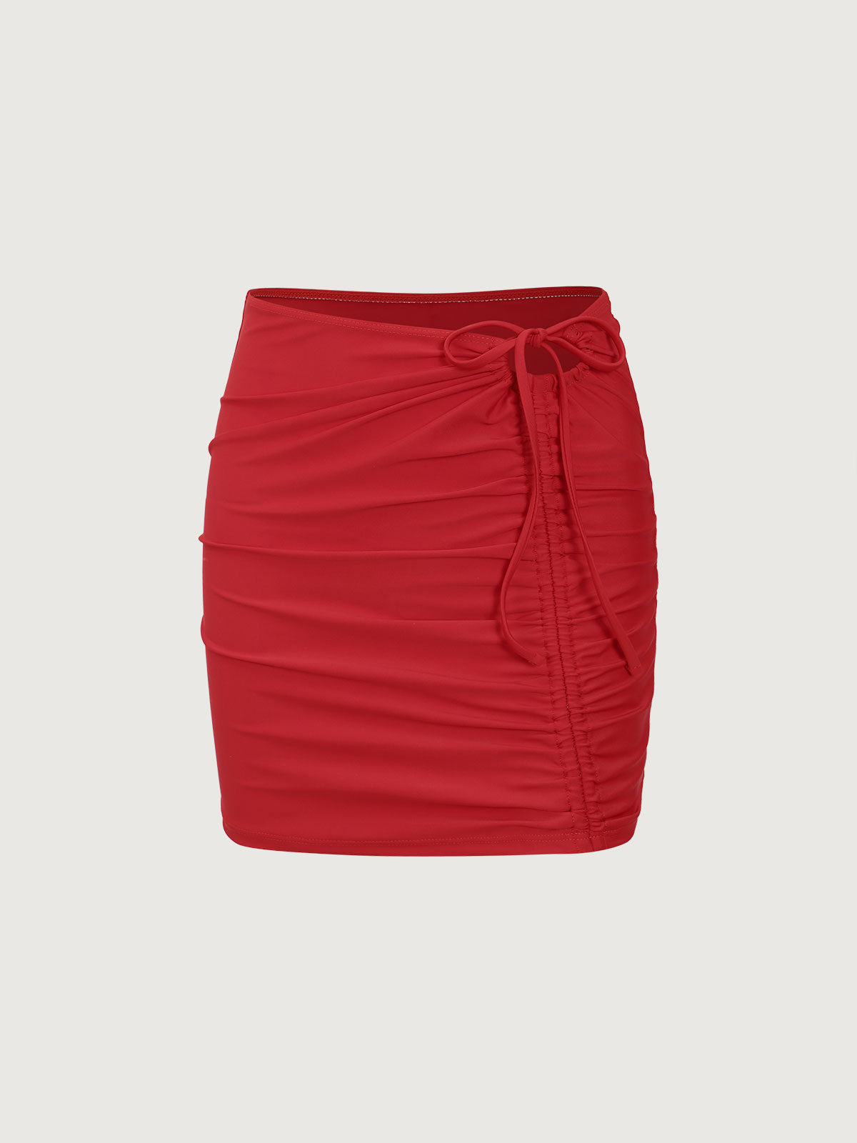Red Ruched Knot Cover-up