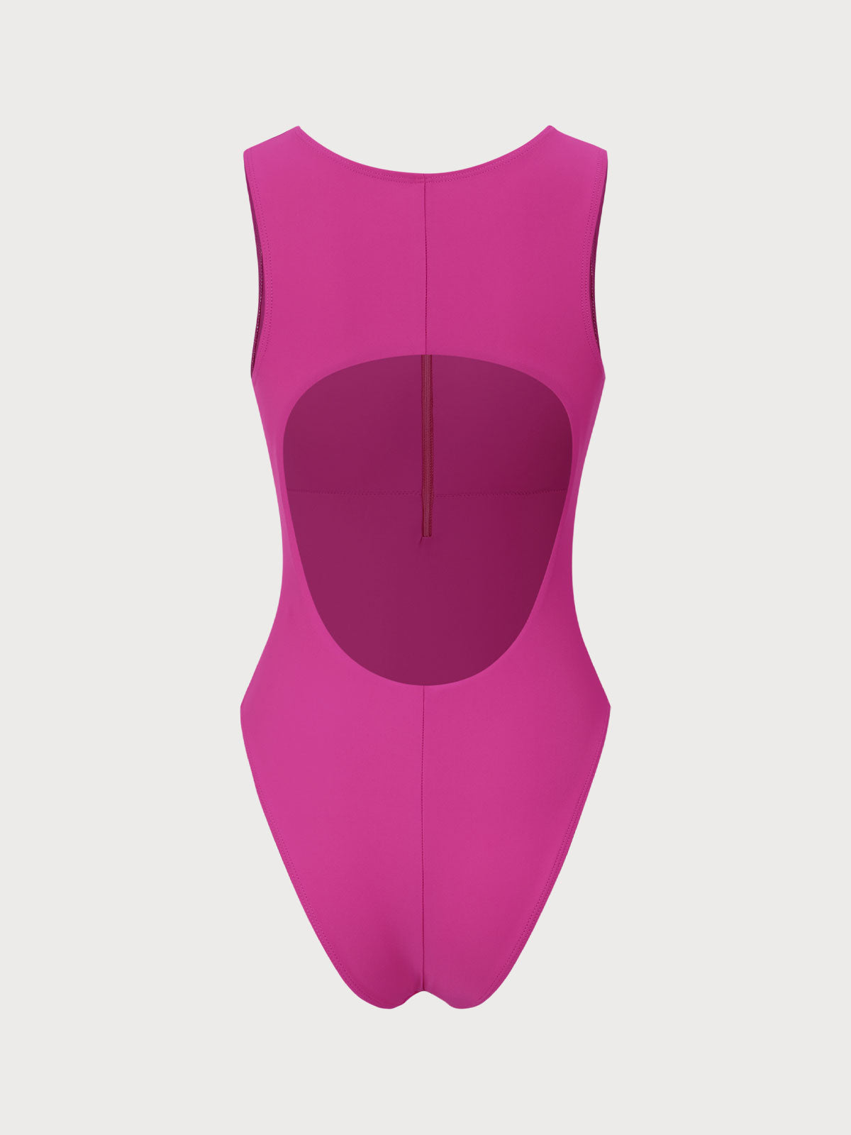 Rose Red Backless One-Piece Swimsuit