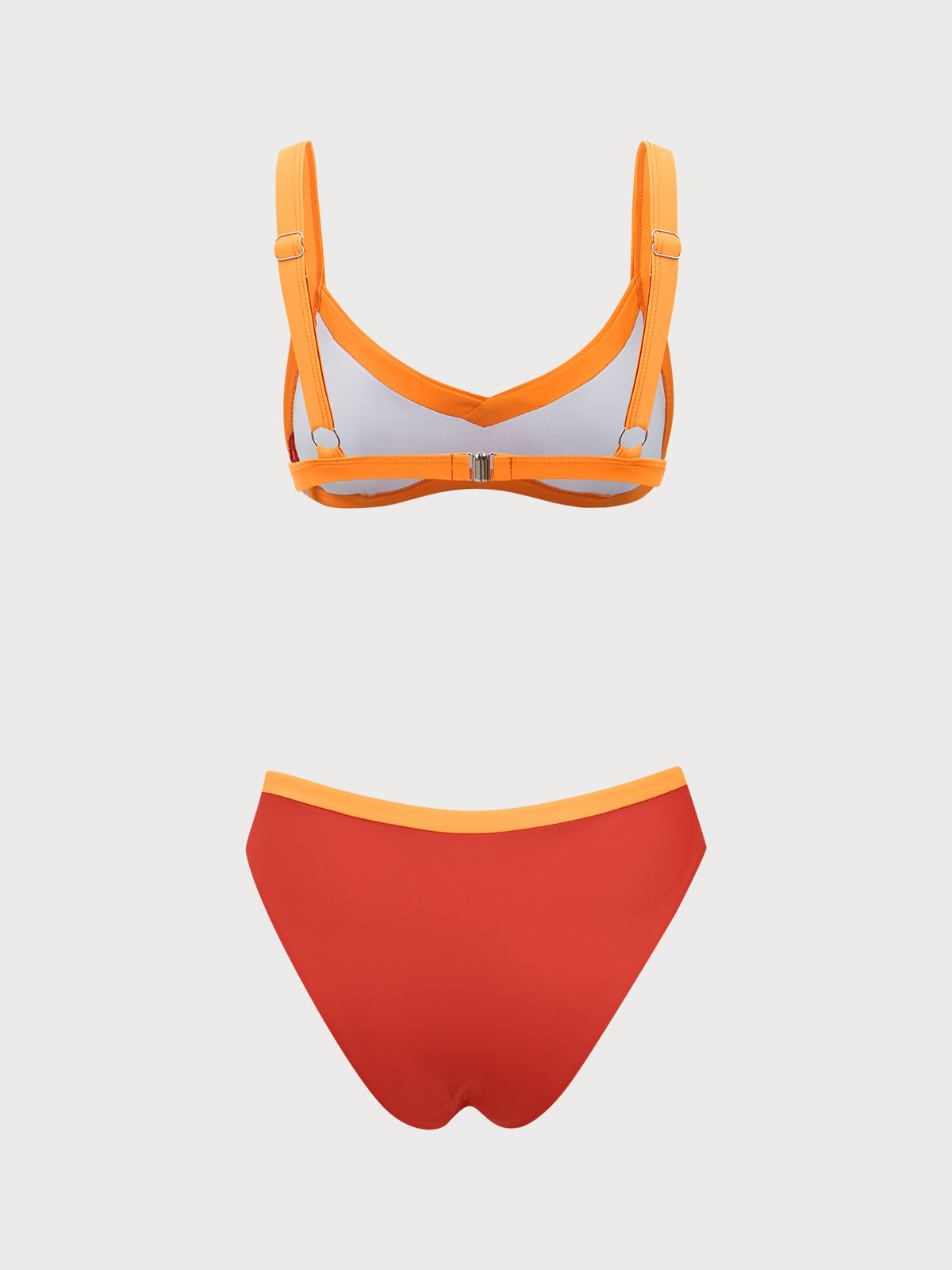 Orange Contrasting Bikini Set