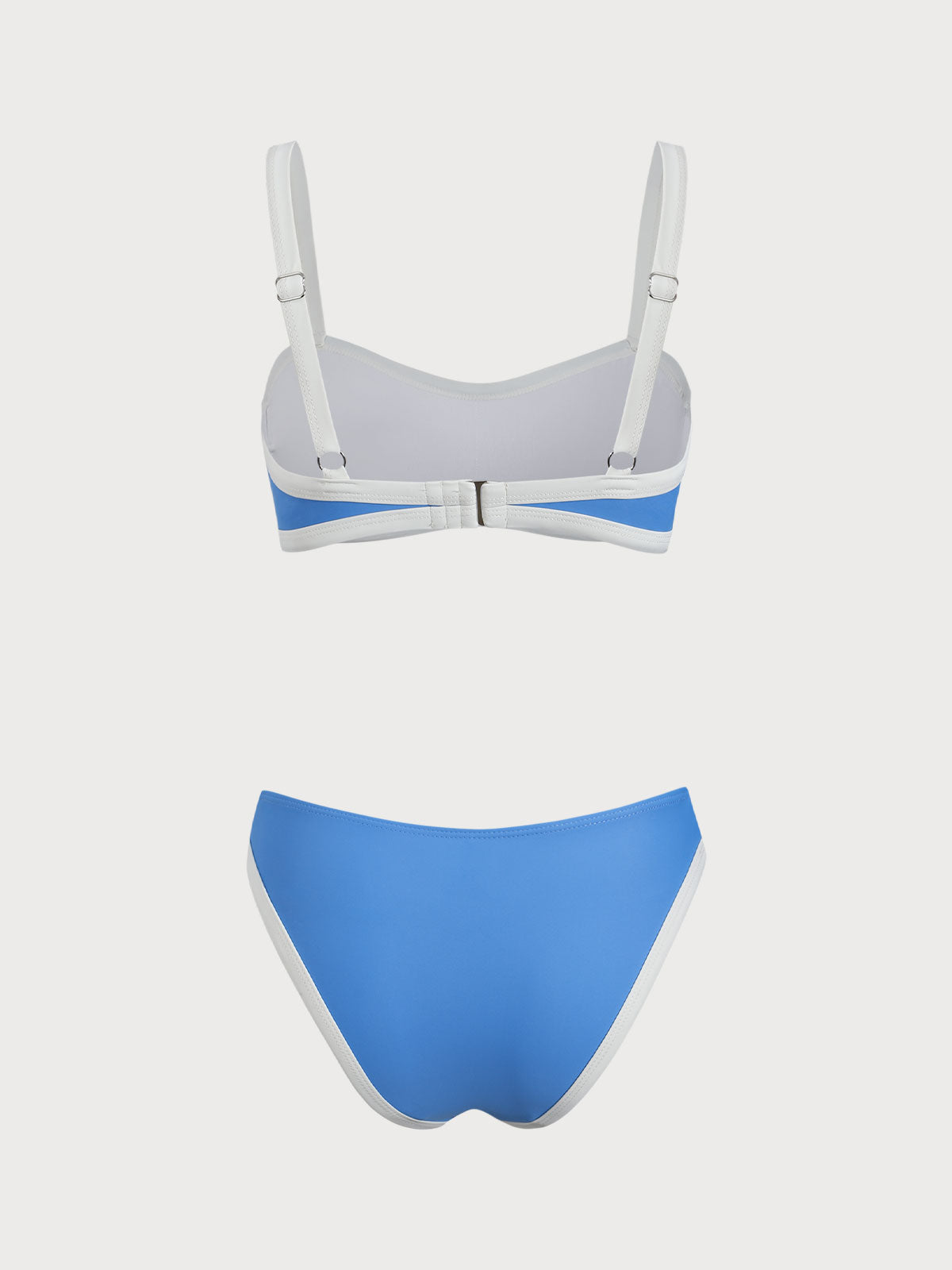 Blue Contrast Color Bikini Set