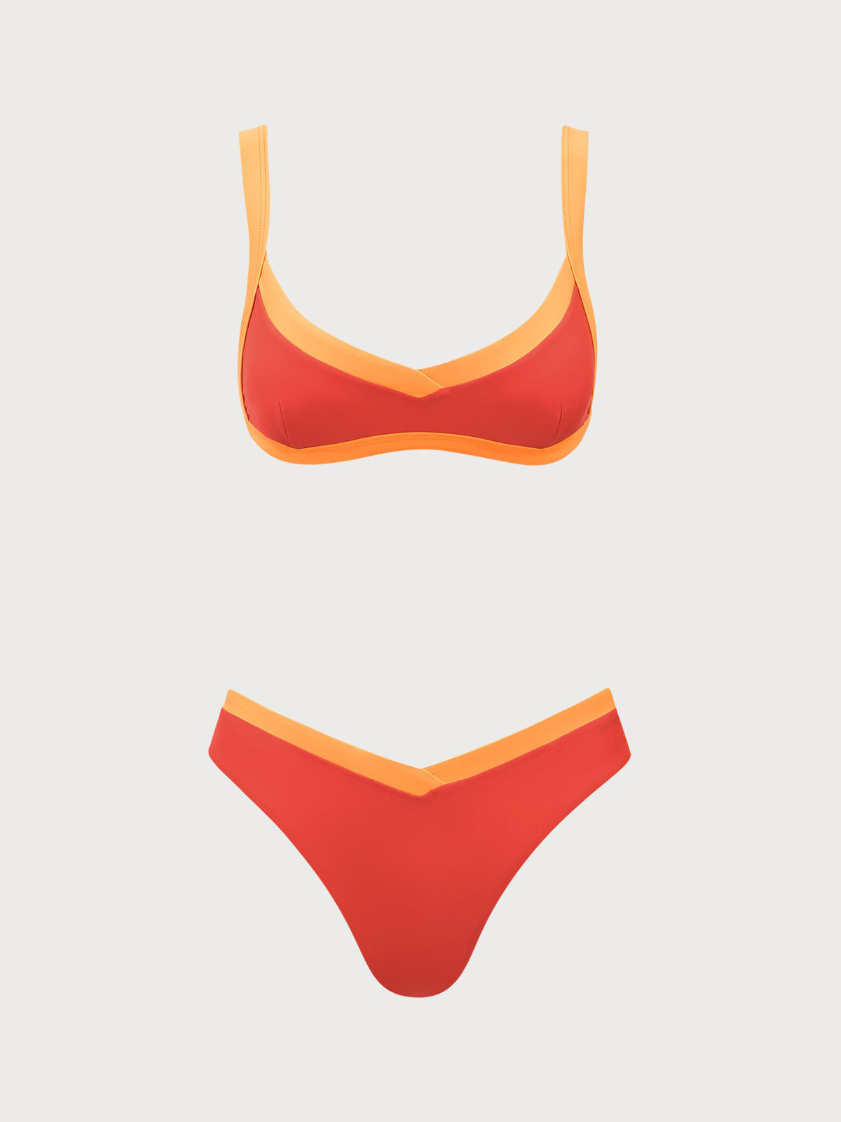 Orange Contrasting Bikini Set