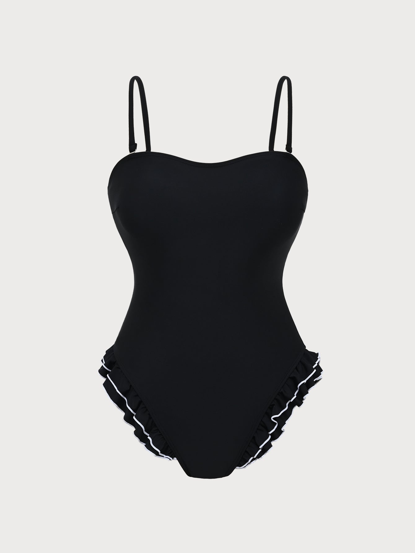 Black Ruffles One-Piece Swimsuit