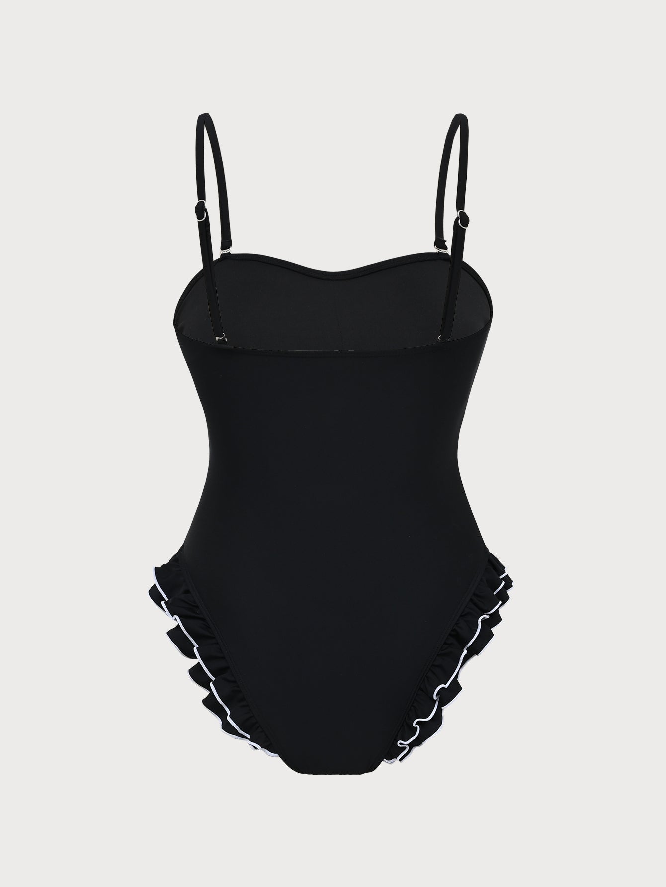 Black Ruffles One-Piece Swimsuit