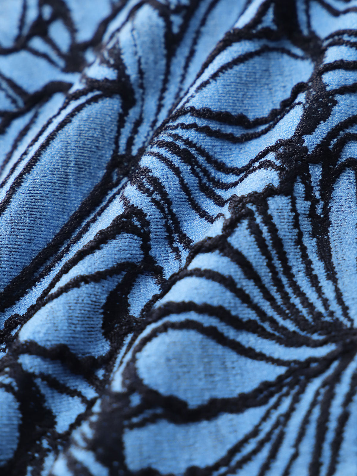 Blue Contrast Shell Pattern Bikini Set