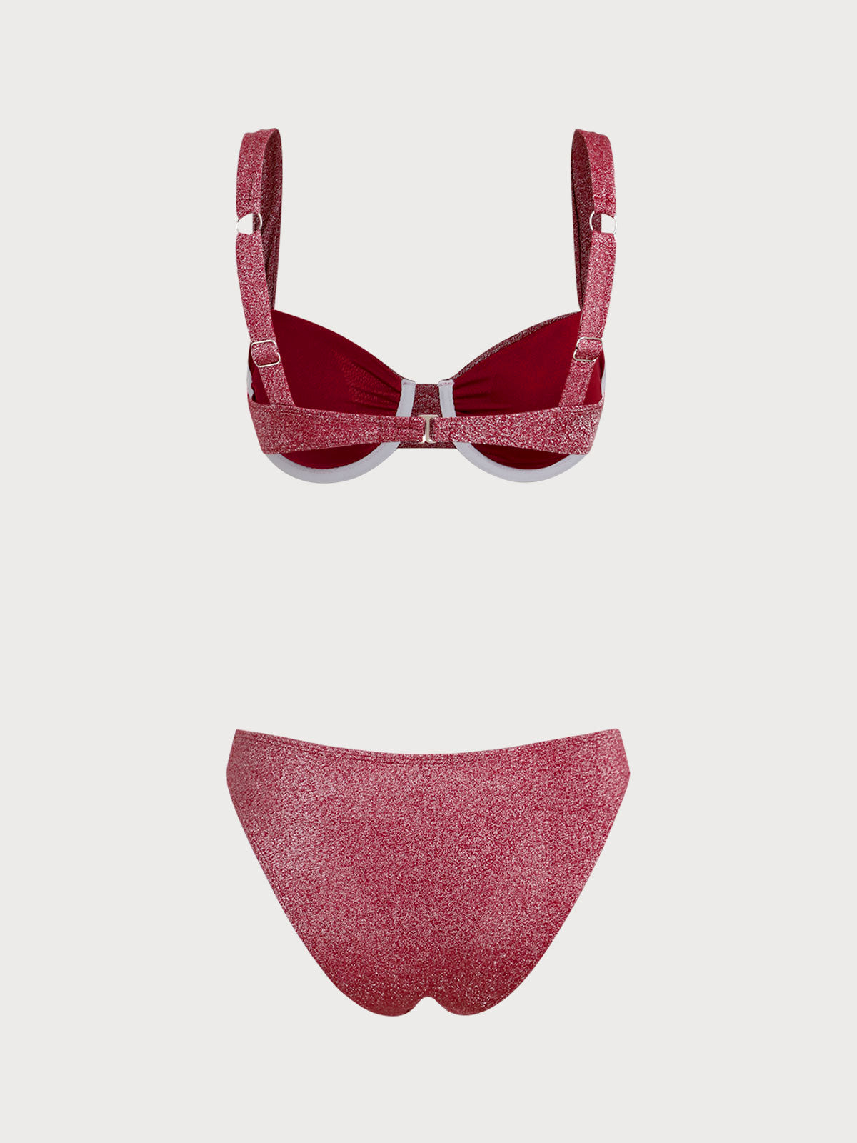 Red Glitter Underwire Bikini Set