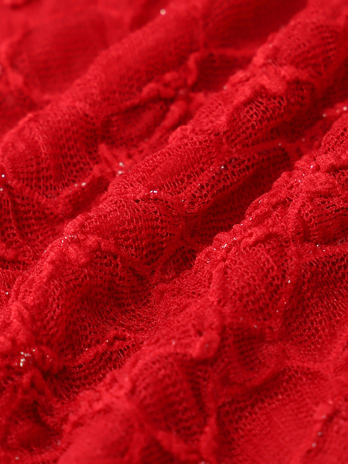 Red Irregular Hem Lace Tankini Swimsuit