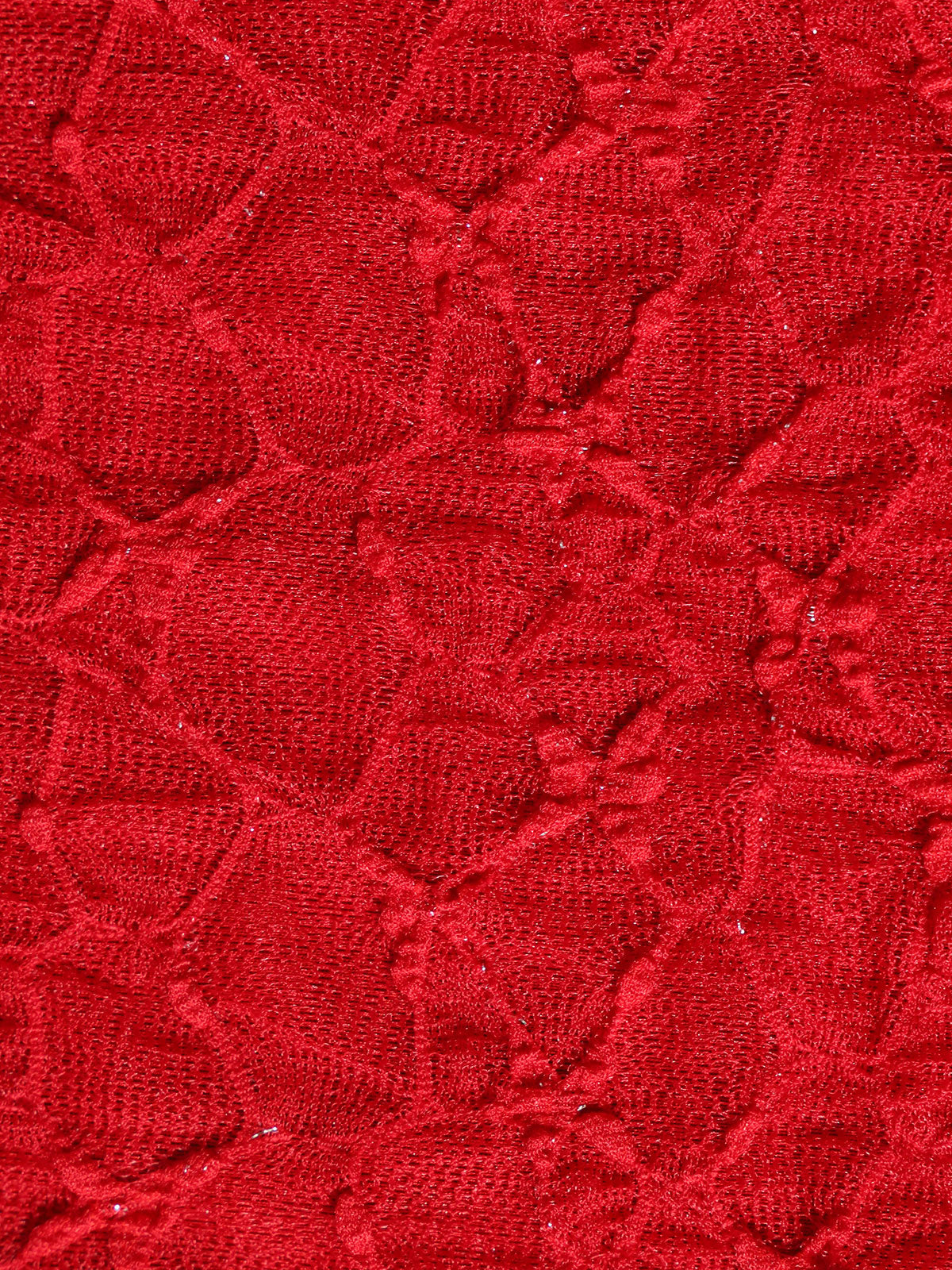 Red Lace Ruched One-Piece Swimsuit