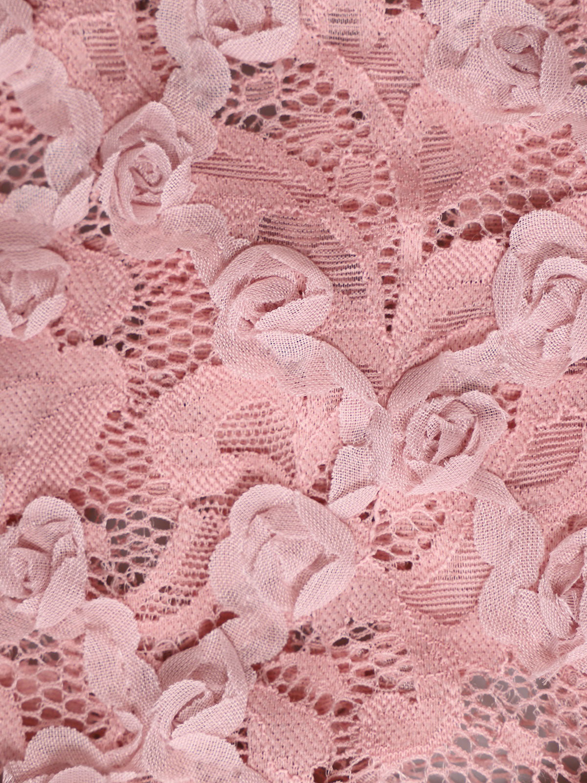 Pink Lace 3D Flower Retro Tankini Set