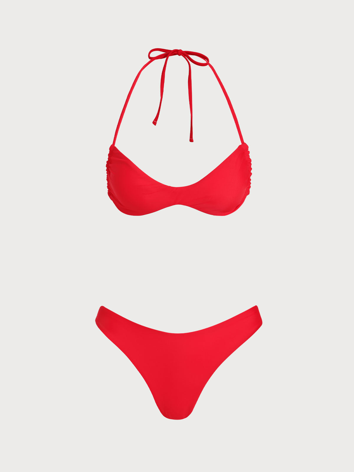Orange Nylon Knitted Reversible Bikini Set