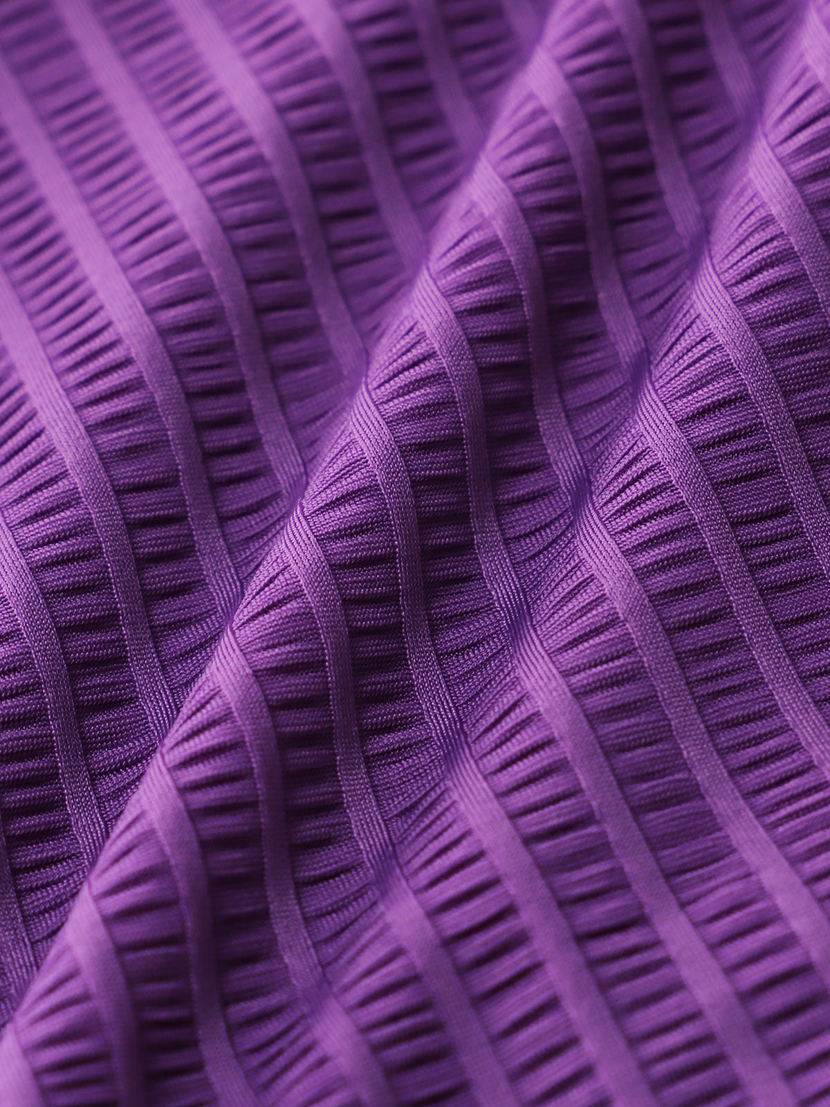 Purple Nylon Knitted Shorts Tankini Set