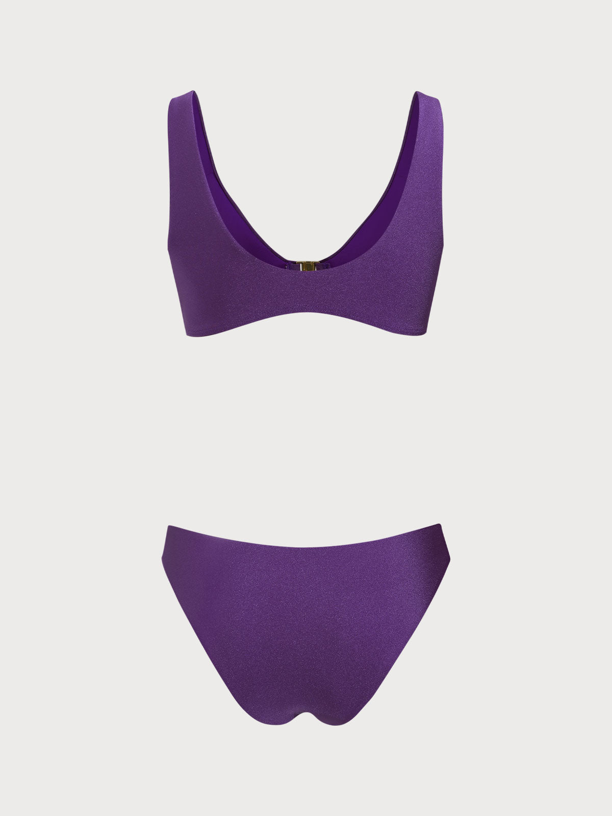 Purple Tie Front Bikini Set