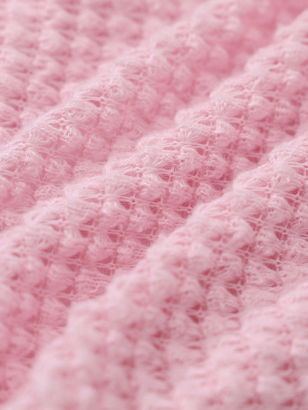 Pink Crochet Three-Dimensional Flower Bikini Set