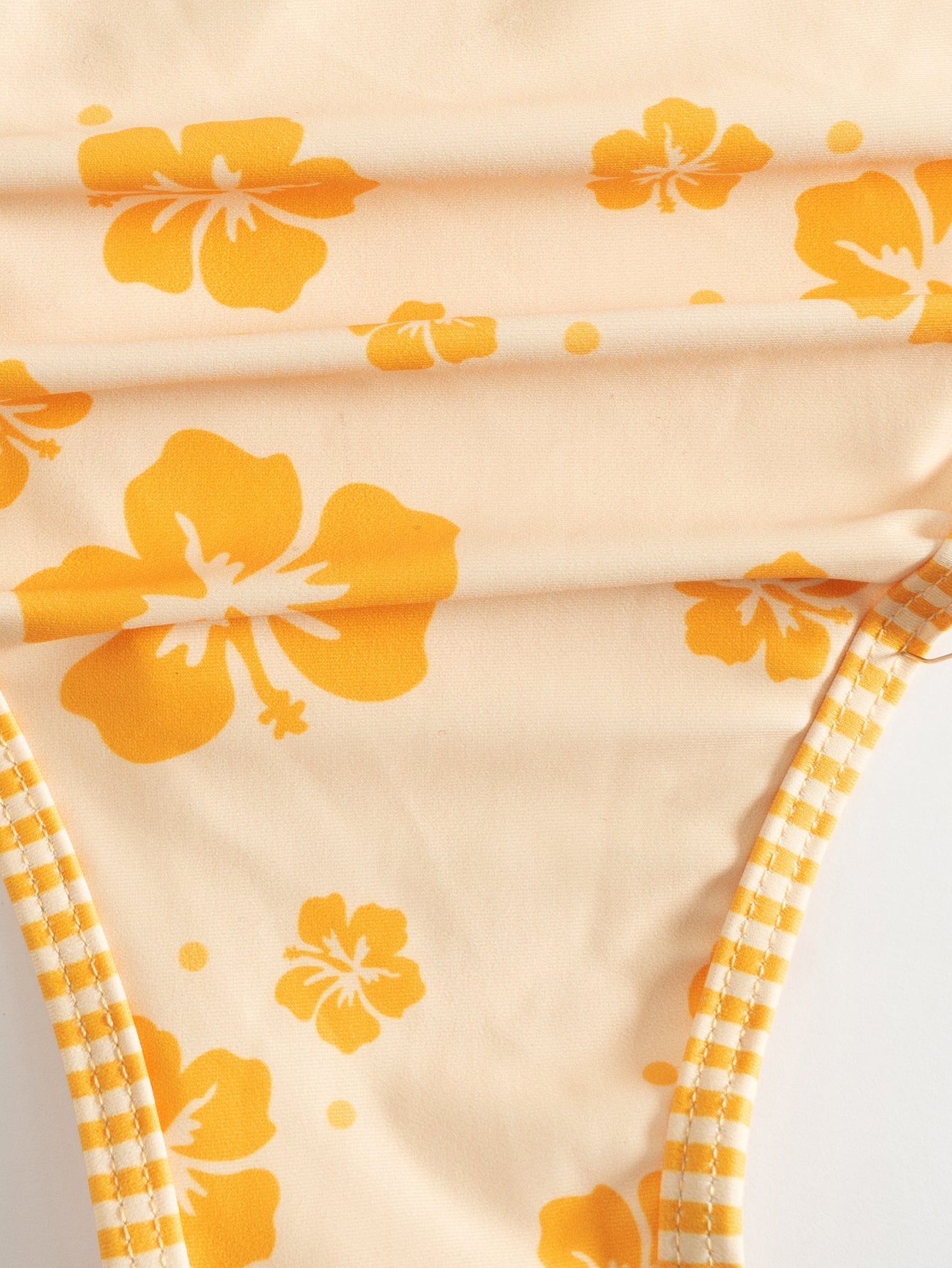 Yellow Contrast Hoop Bikini Set
