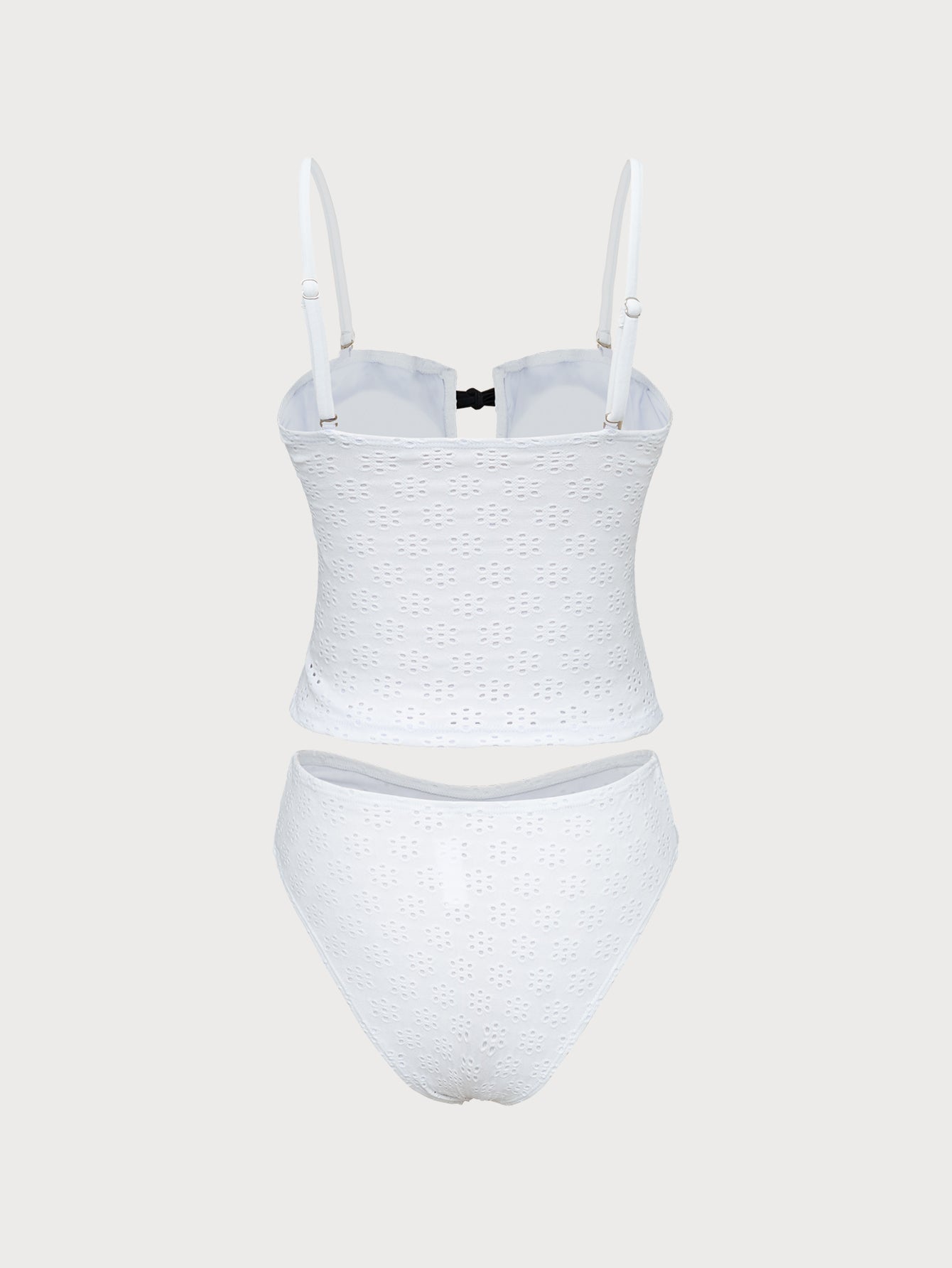 White Lace Retro Tankini Swimsuit