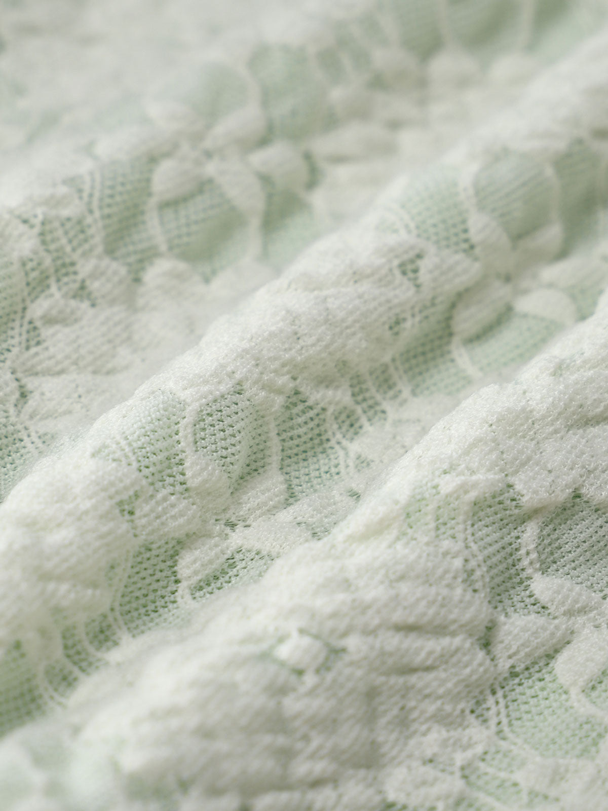 Light Green Contrast Lace Tankini Swimsuit