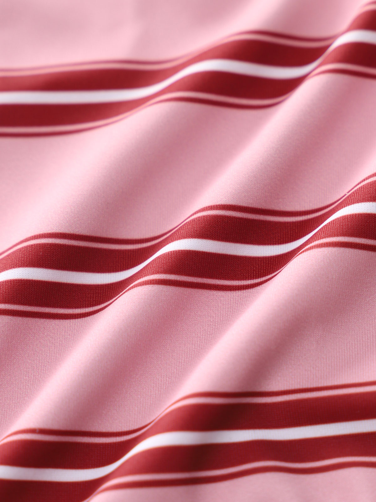 Pink Contrast Stripe Print Bikini Set