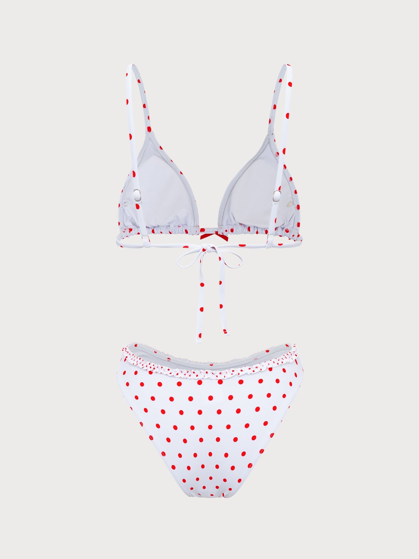 Polka Floral Ruffle Bikini Set