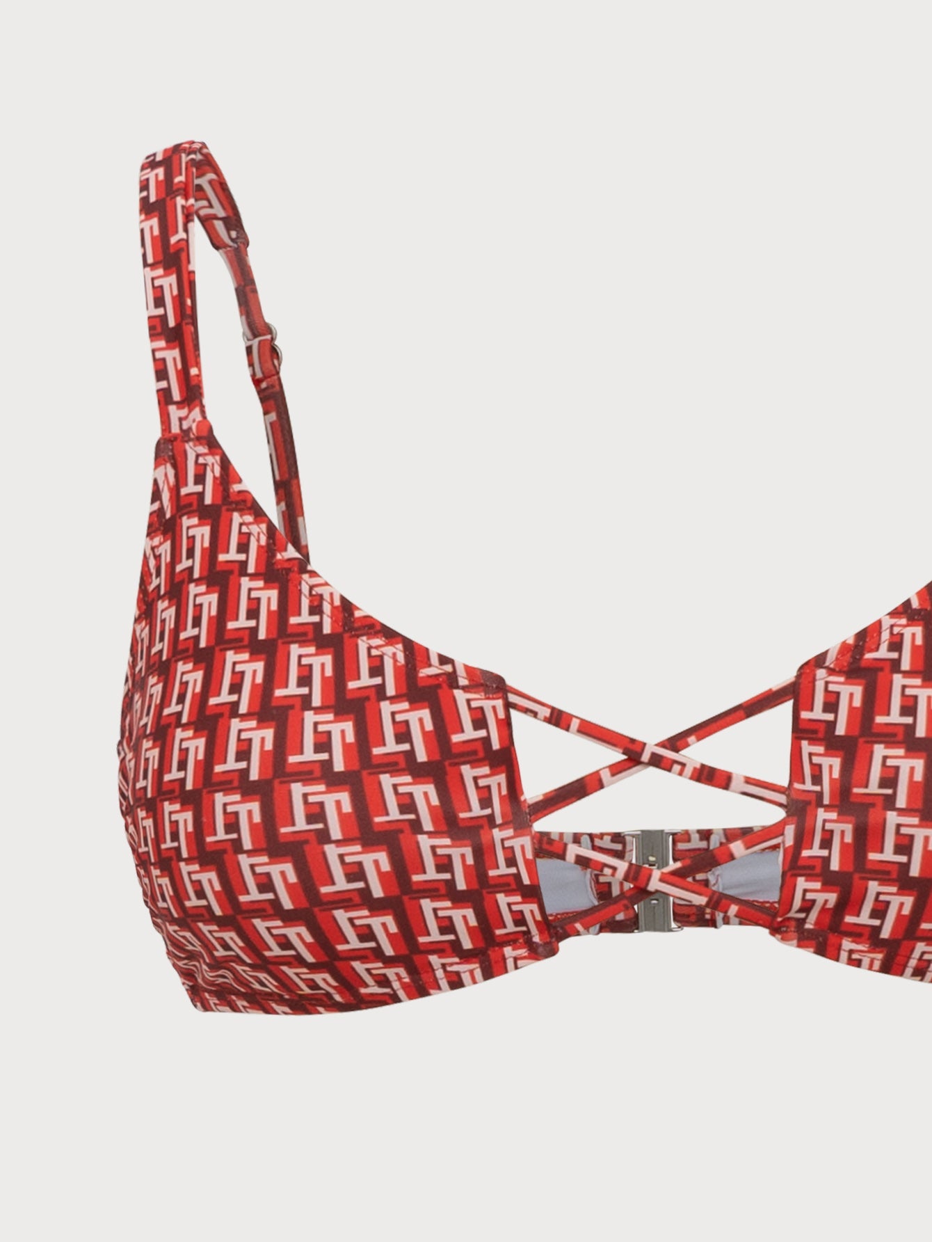Orange Crossover Cutout Bikini Set