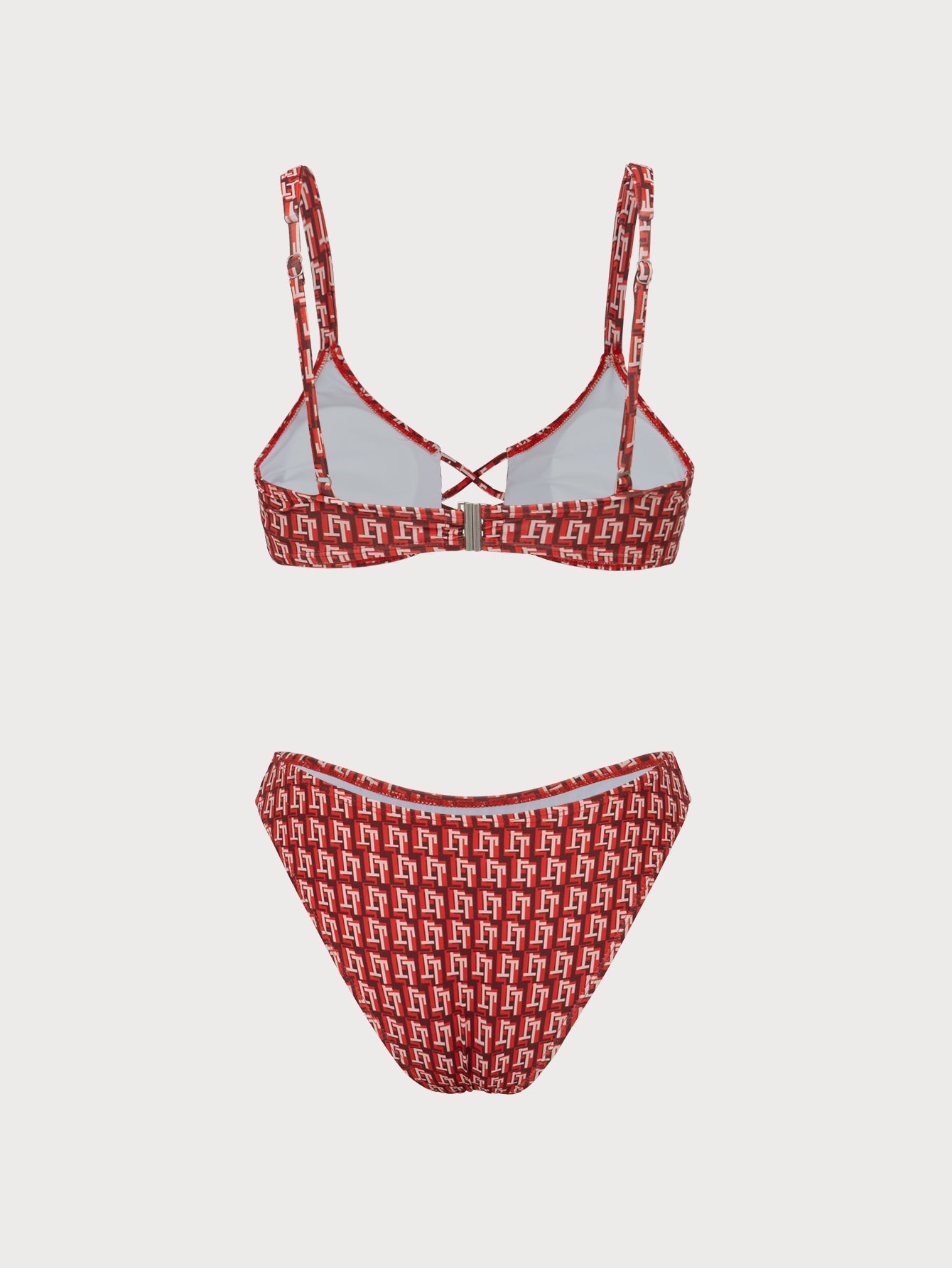 Orange Crossover Cutout Bikini Set