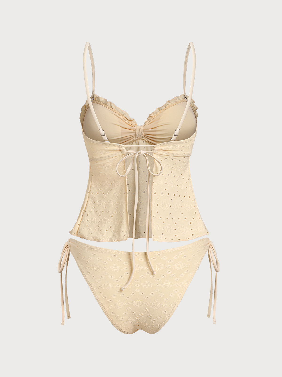 Yellow Front Twist Bikini Set
