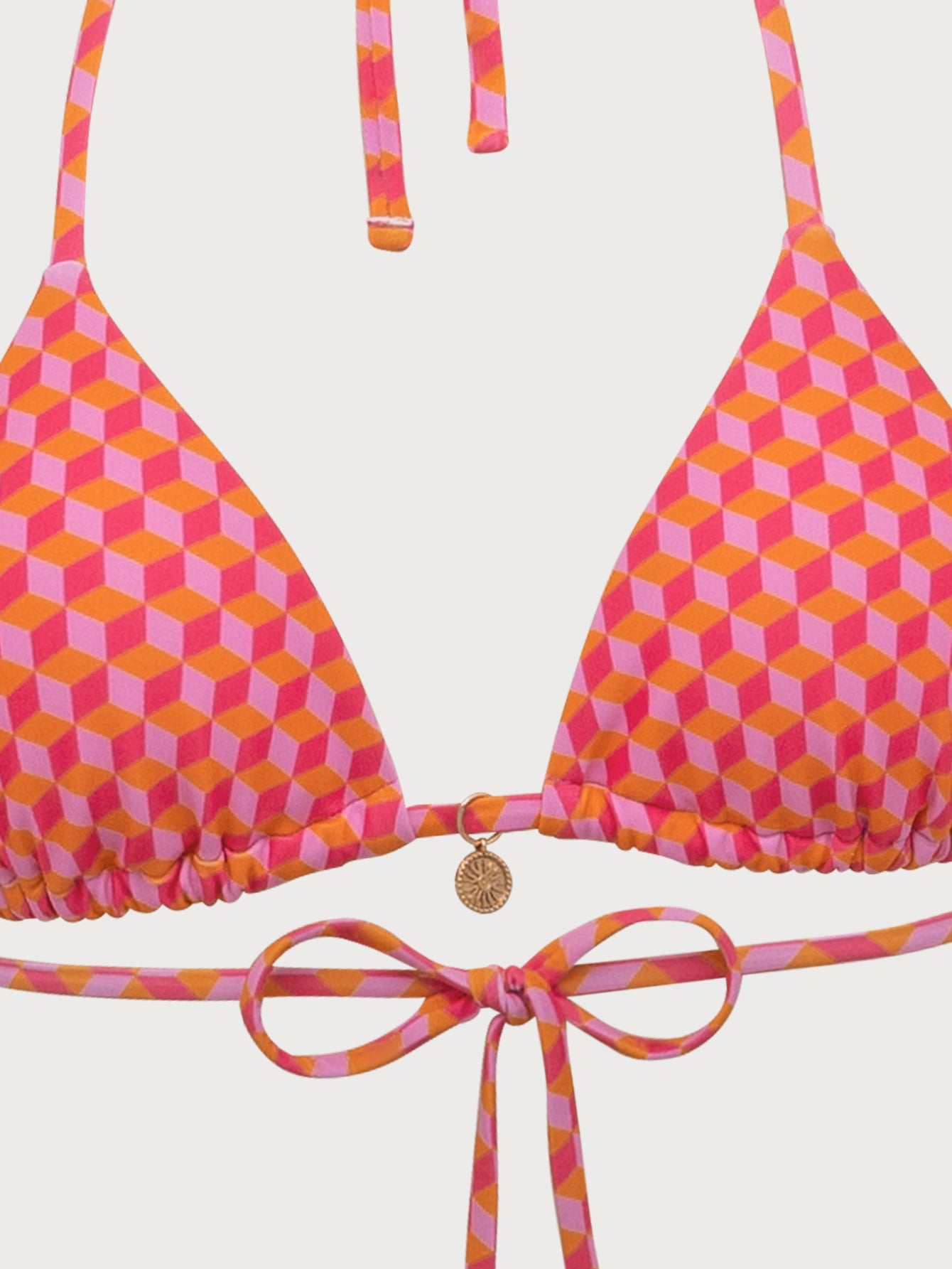 Pink Geometric Print Bikini Set