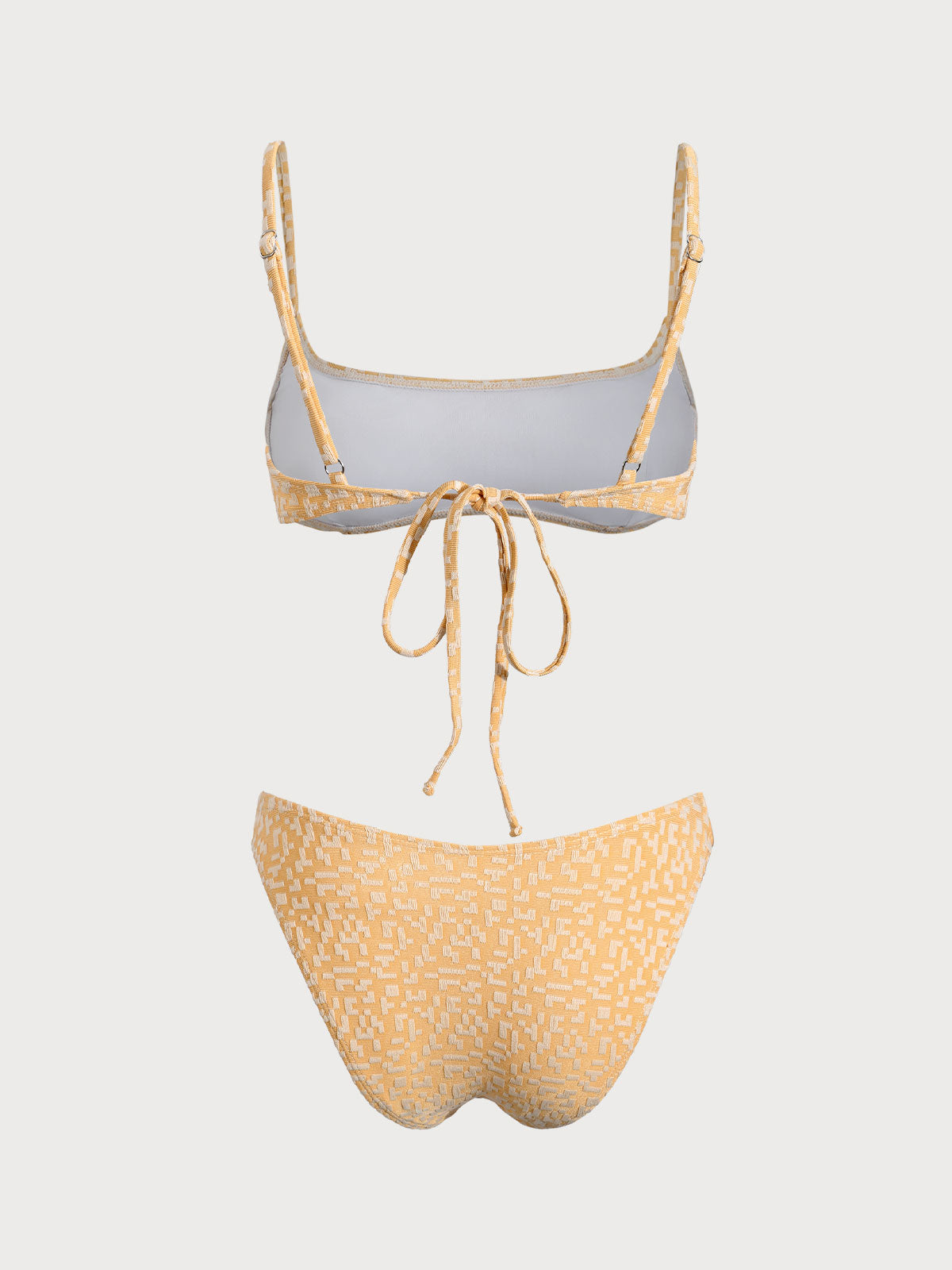 Yellow Geometric Two-Tone Bikini Set