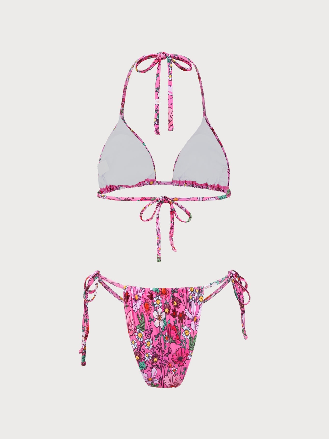 Pink Girly Print Bikini Set
