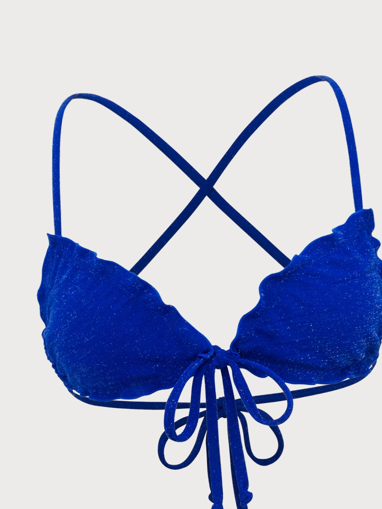 Blue Glitter Drawstring Bikini Set