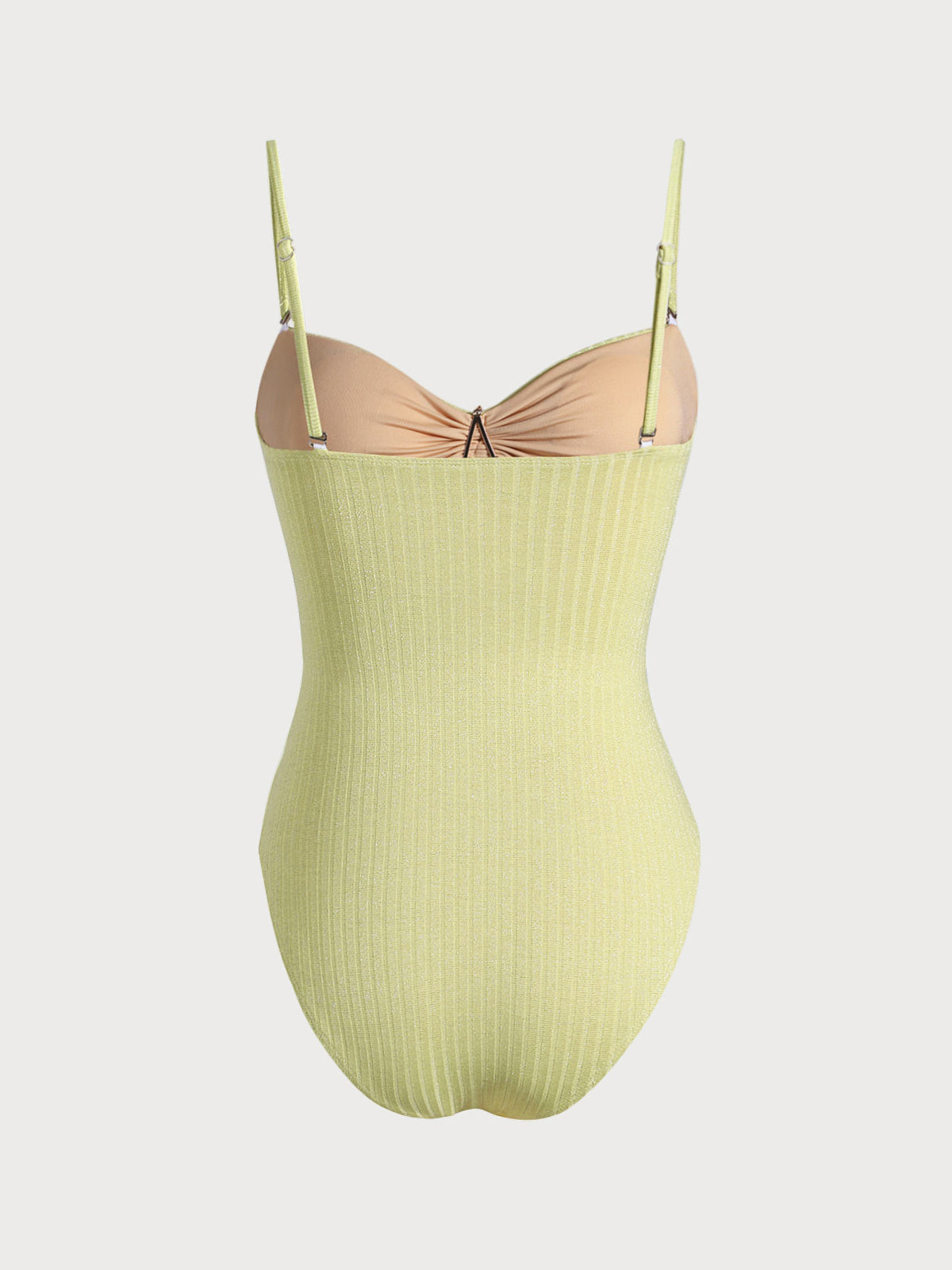 Mustard Yellow Glitter Star Embellished One-Piece Swimsuit