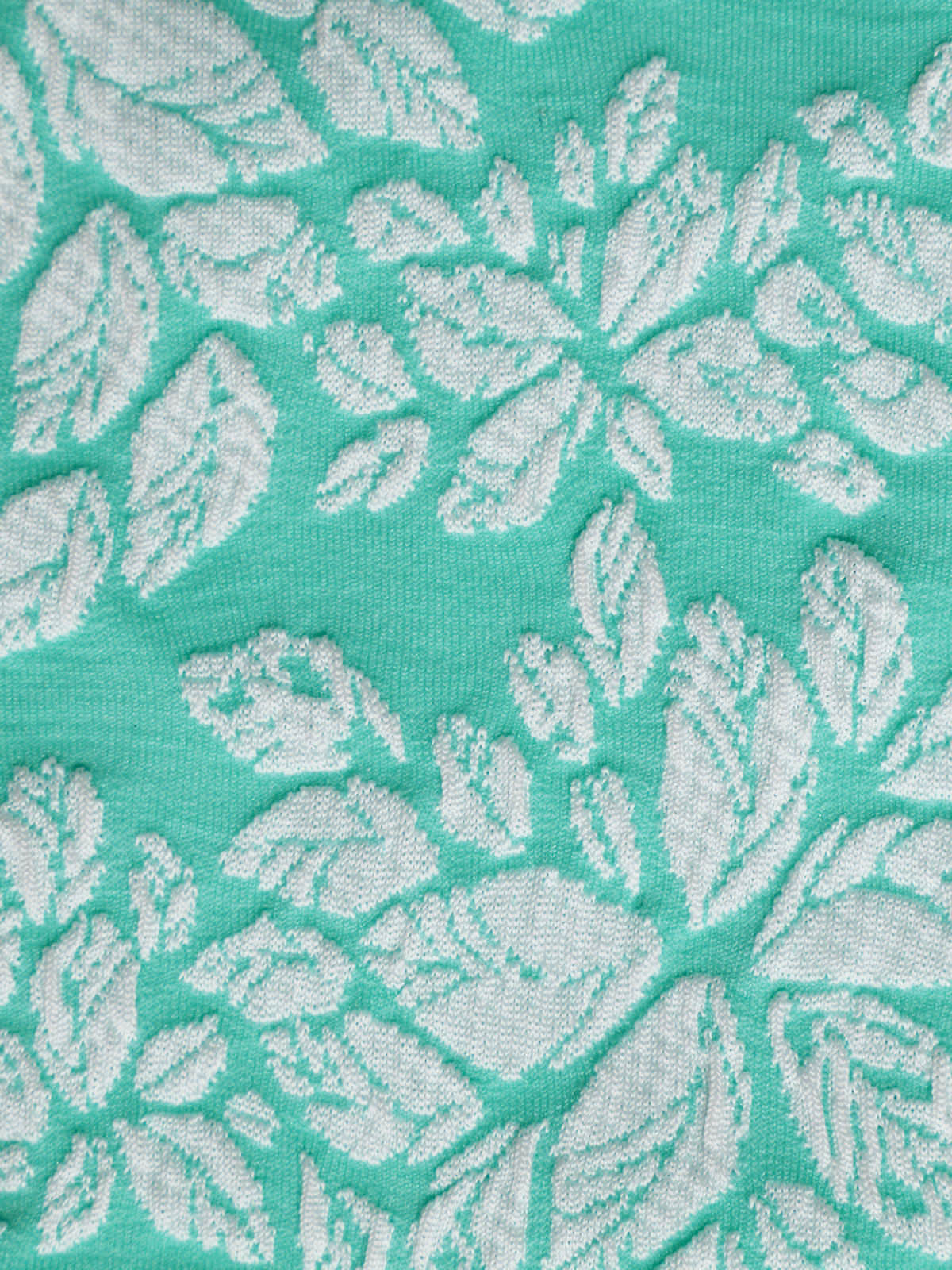 Cyan Jacquard Contrast Tankini Set