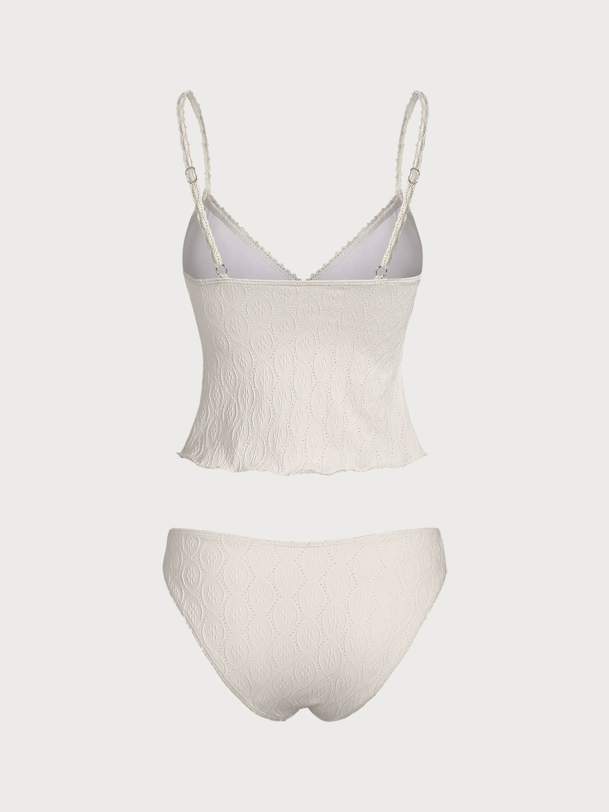 Beige Lace Tankini Swimsuit