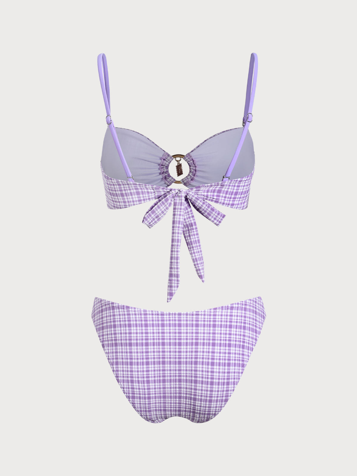 Purple Plaid O-Ring Bikini Set