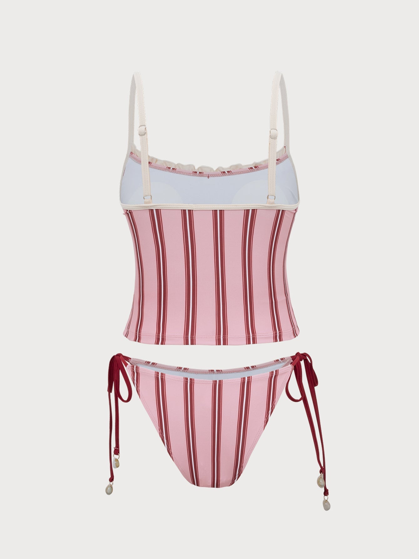 Pink Printed Ruffle Tankini Swimsuit