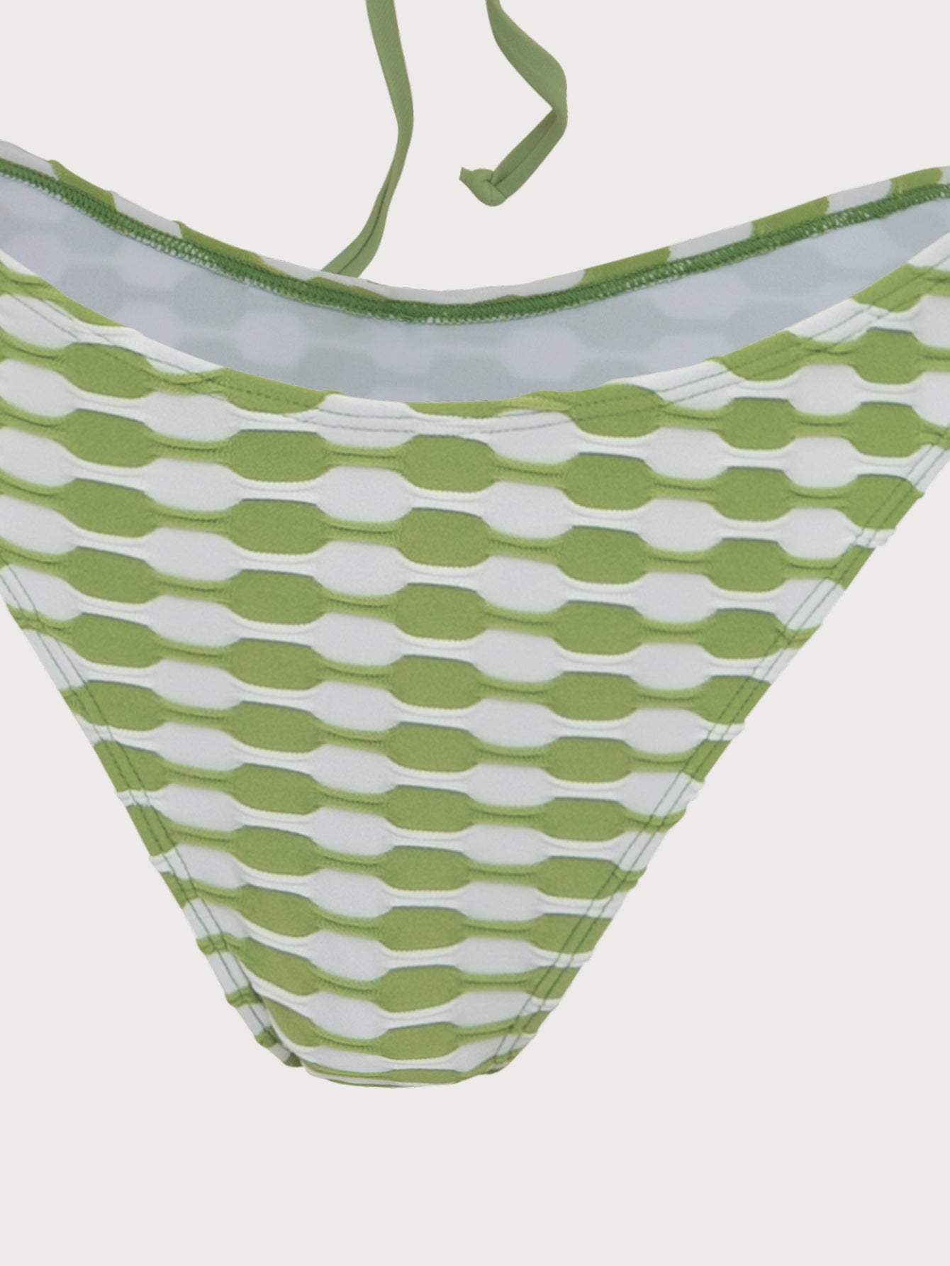 Green O-Ring Contrast Bikini Set