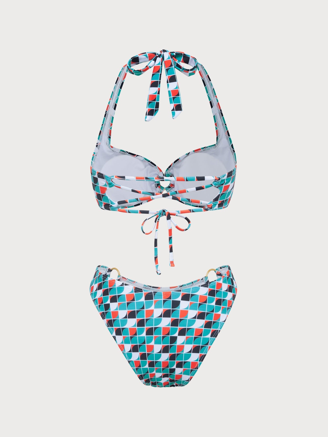Blue Ring Geometric Bikini Set