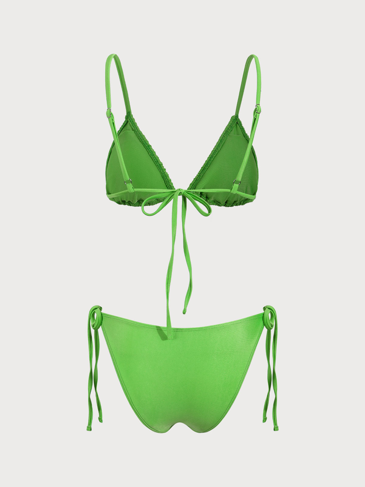 Green Ruched Bikini Set