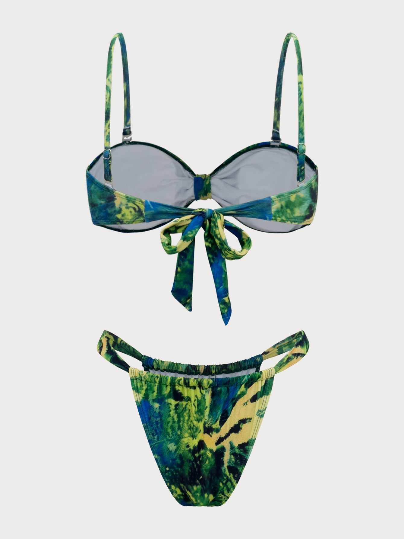 Green Tie Dye Halter Bikini Set