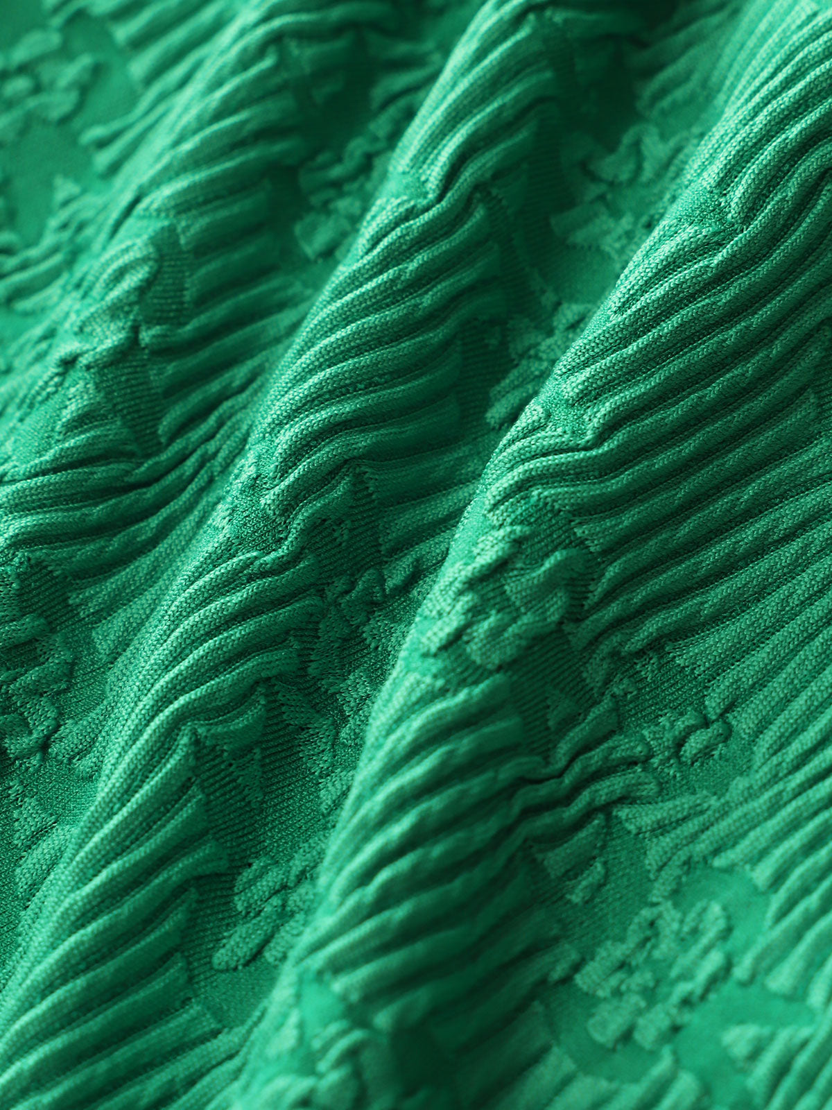 Green Tie Front Jacquard Tankini Set