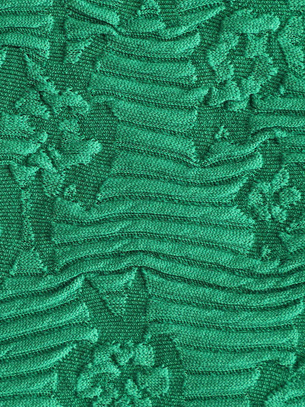 Green Tie Front Jacquard Tankini Set