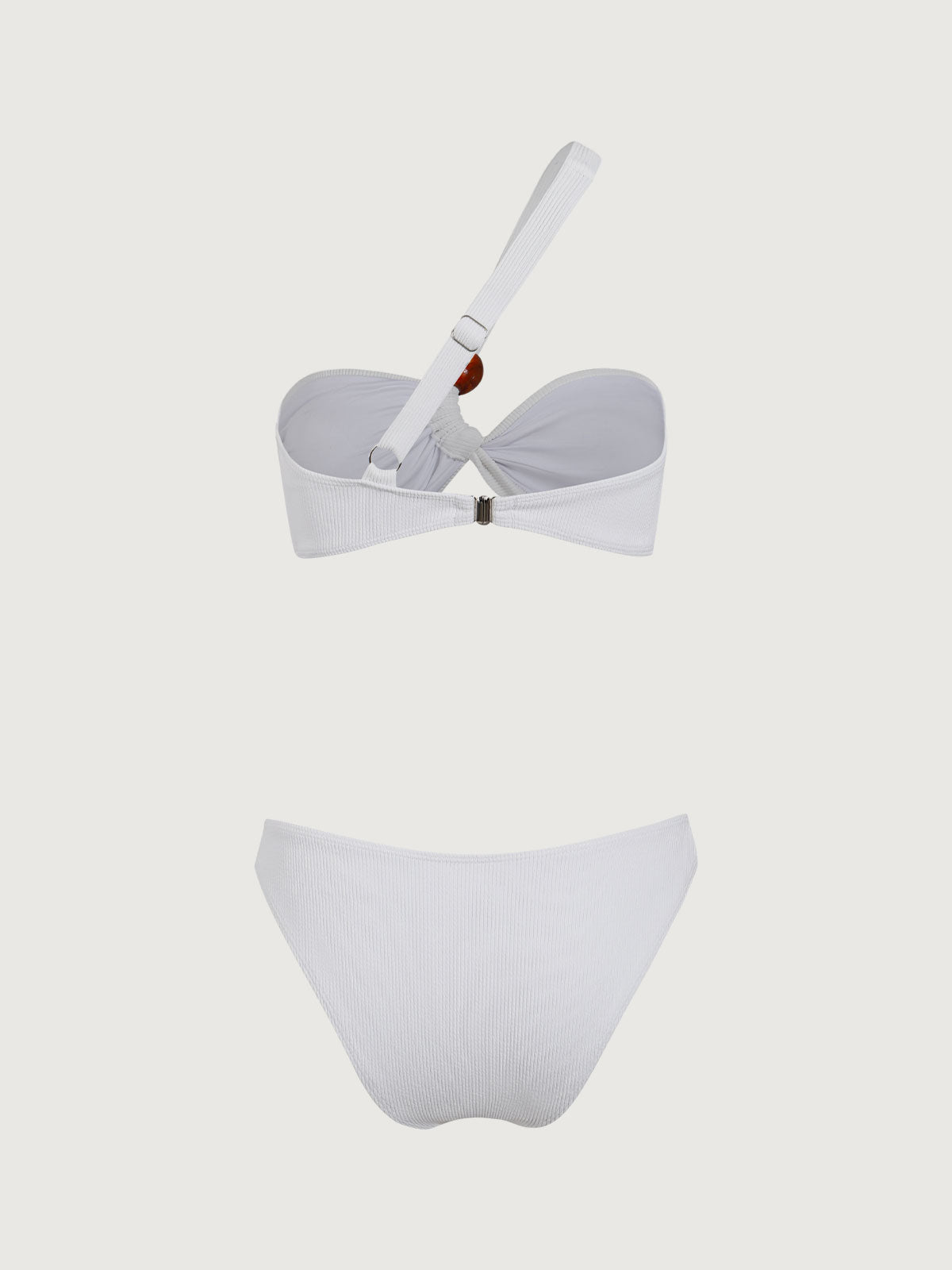 White One Shoulder Bikini Set