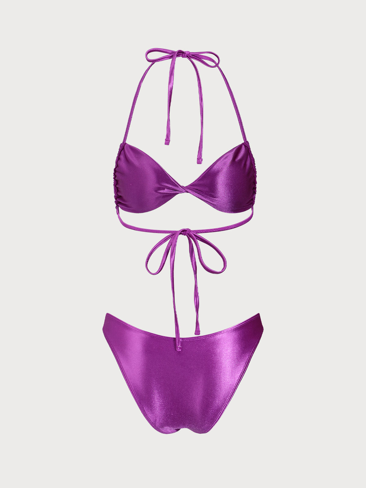 Purple Sparkly Twist Bikini Set